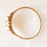 Anello a fiore vintage in oro giallo 9K con opali (0.35ctw ca.), anno 1979