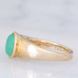 Anello a fascia vintage in oro giallo 9K con crisoprasio, anni ‘80