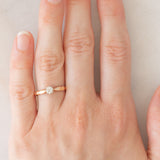 Solitario antico in oro giallo 14K con diamante di taglio vecchia miniera (0.20ct ca.), anni ‘10