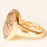 Anello da cocktail vintage in oro giallo 14K con morganite (10ct ca.), anni ‘70/‘80