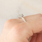 Anello vintage in oro bianco 9K con acquamarine (0.50ctw ca.) e diamanti (0.05ctw ca.), anni ‘90
