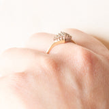 Anello vintage in oro giallo e bianco 9K con diamanti (0.08ctw ca.), anno 1993