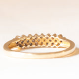 Anello vintage in oro giallo e bianco 9K con diamanti (0.12ctw ca.)