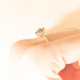 Anello vintage in oro giallo 9K con zaffiri (0.45ctw ca.), anno 1982
