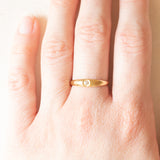 Solitario gypsy in oro giallo e bianco 18K con diamante, anni ‘60