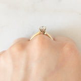 Solitario vintage in oro giallo 14K con diamante di taglio brillante (0.53ct ca.), anni ‘80/‘90