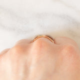Anello vintage a fiocco in oro rosa e bianco 14K con diamanti