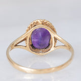 Anello da cocktail vintage in oro giallo 9K con ametista (1ct ca.), anno 1991