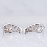 Orecchini vintage in oro bianco 14K con diamanti (0.90ctw ca.), anni ‘80