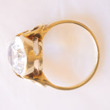 Anello da cocktail vintage in oro giallo 14K con acquamarina (2ct ca.), anni ‘60/‘70
