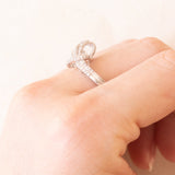 Anello vintage in oro bianco 9K con diamanti (0.25ctw ca.), anno 2009