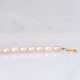 Collana vintage con perle rosa e con chiusura in oro giallo 18K,anni ‘90