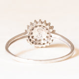 Anello vintage in oro bianco 9K con diamanti neri trattati e diamanti bianchi (0.25ctw ca.)