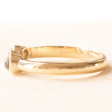Trilogy vintage in oro giallo 14K con pietre di luna (0.40ctw ca.), anni ‘60/‘70
