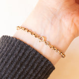 Braccialetto vintage con anelline in oro giallo 9K