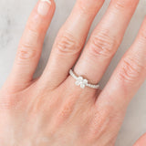 Anello a fiore vintage in platino con diamanti di taglio brillante (0.45ctw), anni ‘90