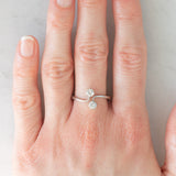 Toi et Moi vintage in oro bianco 14K con diamanti di taglio brillante (0.40ctw ca.), anni ‘70/‘80