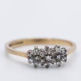 Anello vintage a fiore in oro giallo 9K con diamanti (0.15ctw ca.)