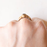 Anello vintage in oro giallo 9K con alessandrite sintetica, anni ‘80/‘90