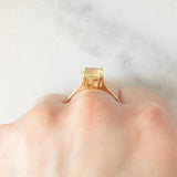 Solitario vintage in oro giallo 9K con quarzo (1.50ct ca.), anni ‘90