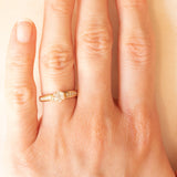 Anello a margherita vintage in oro giallo 14K con diamanti di taglio brillante (0.25ctw ca.), anni ‘70/‘80