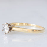Solitario vintage in oro giallo 14K con diamante di taglio brillante (0.53ct ca.), anni ‘80/‘90