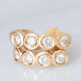 Orecchini a “C” vintage in oro giallo 18K con diamanti di taglio brillante (0.80ctw ca.), anni ‘70/‘80