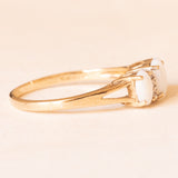 Anello vintage in oro giallo e bianco 9K con opali (0.55ctw ca.) e diamanti (0.06ctw ca.), anno 2003