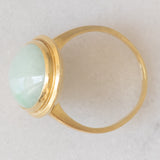 Anello vintage in oro giallo 18K con giada (8.50ct ca.), anni ‘70