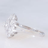 Anello a fiore vintage in platino con diamanti (0.55ctw), anni ‘80