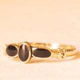 Trilogy vintage in oro giallo 14K con onici, anni ‘50