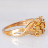 Anello vintage in oro giallo 9K con sfeni (1.52ctw)