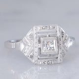 Solitario Art Déco in platino con diamanti, anni ‘30