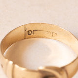 Anello Vittoriano a forma di cintura con fibbia in oro giallo 9K, anno 1855-1856