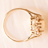 Anello a margherita vintage in oro giallo 9K con opali (0.74ctw ca.)