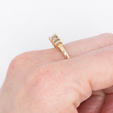 Veretta vintage in oro giallo 14K con diamanti fancy brown di taglio princess (1ctw ca.), anni ‘90