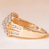 Anello vintage in oro giallo e bianco 14K con diamanti di taglio brillante (1ctw ca.), anni ‘70