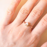 Anello vintage in oro giallo 9K con acquamarina (0.65ct ca.) e tormaline rosa (0.12ctw ca.), anno 2005