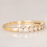 Mezzo eternity vintage in oro giallo 9K con diamanti di taglio brillante (0.27ctw ca.)