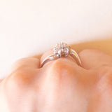 Anello a margherita vintage in oro bianco 14K con diamanti (0.35ctw ca.), anni ‘80