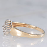 Anello geometrico vintage in oro giallo 14K con diamanti (0.25ctw ca.), anni ‘70/‘80