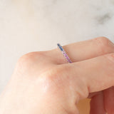 Eternity arcobaleno in oro bianco 18K con zaffiri (1.30ctw ca.)