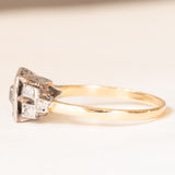 Anello Art Déco in oro giallo 14K e argento con diamanti (0.24ctw ca.), anni ‘20/‘30