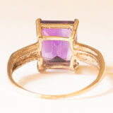 Anello da cocktail vintage in oro giallo 9K con ametista (3.50ct ca.) e diamanti (0.12ctw ca.), anni ‘60/‘70
