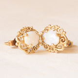 Orecchini vintage in oro giallo 9K con opali (0.70ctw ca.), anno 1981