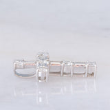 Ciondolo vintage a forma di croce in platino con diamanti (0.50ctw)