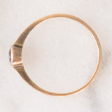 Solitario antico in oro giallo 9K con tormalina rosa (0.25ct ca.), anni ‘10/‘20