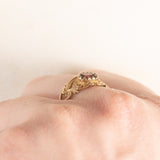 Anello vintage in oro giallo 9K con granato (0.40ct ca.), anno 1993