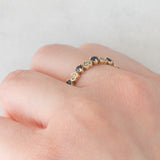 Mezzo eternity vintage in oro giallo 9K con zaffiri (0.40ctw ca.) e diamanti (0.04ctw ca.), anno 1986