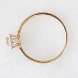 Anello a margherita in oro giallo 9K con diamanti (0.20ctw ca.), anno 1975